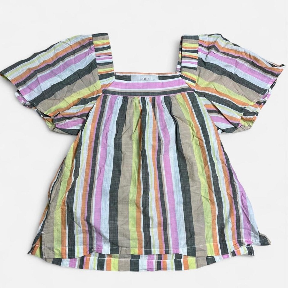 Ann Taylor LOFT Striped Cotton Blouse